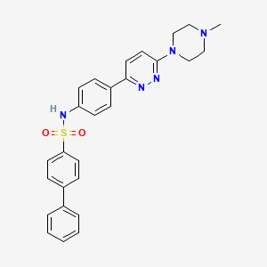 molecular formula C27H27N5O2S B2378119 N-(4-(6-(4-methylpiperazin-1-yl)pyridazin-3-yl)phenyl)-[1,1'-biphenyl]-4-sulfonamide CAS No. 941935-71-3