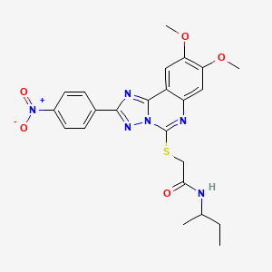 N-(sec-butyl)-2-((8,9-dimethoxy-2-(4-nitrophenyl)-[1,2,4]triazolo[1,5-c]quinazolin-5-yl)thio)acetamide