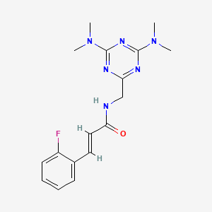 (E)-N-((4,6-bis(dimethylamino)-1,3,5-triazin-2-yl)methyl)-3-(2-fluorophenyl)acrylamide