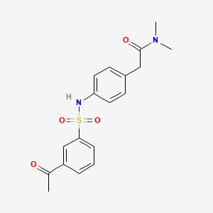molecular formula C18H20N2O4S B2378136 2-(4-(3-acetylphenylsulfonamido)phenyl)-N,N-dimethylacetamide CAS No. 1207022-00-1