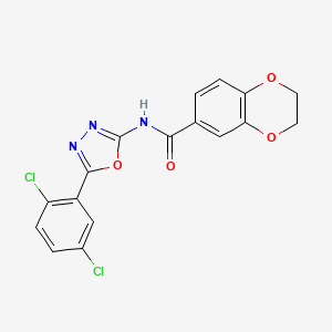 molecular formula C17H11Cl2N3O4 B2378141 N-[5-(2,5-dichlorophenyl)-1,3,4-oxadiazol-2-yl]-2,3-dihydro-1,4-benzodioxine-6-carboxamide CAS No. 891137-31-8