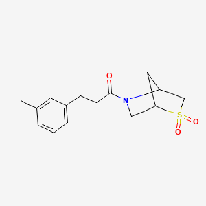 molecular formula C15H19NO3S B2378148 1-(2,2-Dioxido-2-thia-5-azabicyclo[2.2.1]heptan-5-yl)-3-(m-tolyl)propan-1-one CAS No. 2034456-59-0