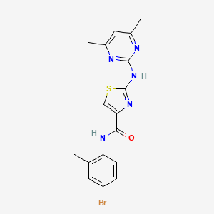 molecular formula C17H16BrN5OS B2378149 N-(4-bromo-2-methylphenyl)-2-((4,6-dimethylpyrimidin-2-yl)amino)thiazole-4-carboxamide CAS No. 1396749-24-8