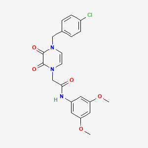 molecular formula C21H20ClN3O5 B2378155 2-(4-(4-chlorobenzyl)-2,3-dioxo-3,4-dihydropyrazin-1(2H)-yl)-N-(3,5-dimethoxyphenyl)acetamide CAS No. 899726-46-6