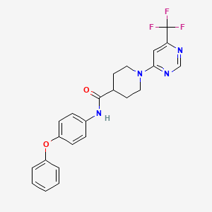 molecular formula C23H21F3N4O2 B2378158 N-(4-phenoxyphenyl)-1-[6-(trifluoromethyl)pyrimidin-4-yl]piperidine-4-carboxamide CAS No. 1775546-75-2