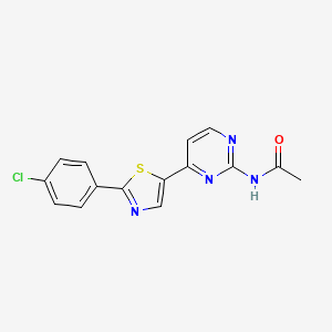 molecular formula C15H11ClN4OS B2378171 N-{4-[2-(4-氯苯基)-1,3-噻唑-5-基]嘧啶-2-基}乙酰胺 CAS No. 2060361-25-1