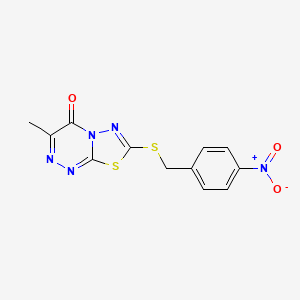 molecular formula C12H9N5O3S2 B2378172 3-甲基-7-[(4-硝基苯基)甲硫基]-[1,3,4]噻二唑并[2,3-c][1,2,4]三嗪-4-酮 CAS No. 869074-68-0