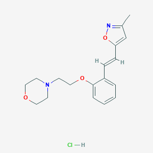 molecular formula C18H23ClN2O3 B237818 Morpholine, 4-(2-(2-(2-(3-methyl-5-isoxazolyl)ethenyl)phenoxy)ethyl)-, monohydrochloride, (E)- CAS No. 139193-89-8