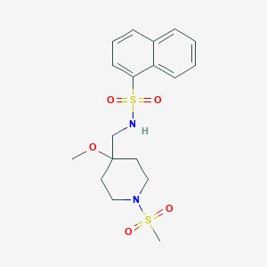 molecular formula C18H24N2O5S2 B2378181 N-[(1-methanesulfonyl-4-methoxypiperidin-4-yl)methyl]naphthalene-1-sulfonamide CAS No. 2415554-45-7