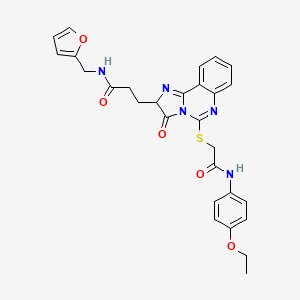 molecular formula C28H27N5O5S B2378184 3-[5-({[(4-ethoxyphenyl)carbamoyl]methyl}sulfanyl)-3-oxo-2H,3H-imidazo[1,2-c]quinazolin-2-yl]-N-[(furan-2-yl)methyl]propanamide CAS No. 1037222-76-6