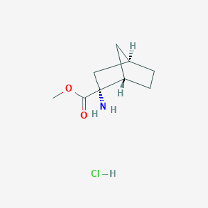 molecular formula C9H16ClNO2 B2378194 甲基 (1S,2R,4R)-2-氨基双环[2.2.1]庚烷-2-羧酸盐；盐酸盐 CAS No. 2503155-75-5