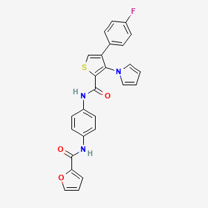 molecular formula C26H18FN3O3S B2378195 N-[4-({[4-(4-氟苯基)-3-(1H-吡咯-1-基)-2-噻吩基]羰基}氨基)苯基]-2-呋喃酰胺 CAS No. 1105249-08-8