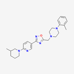 1-(2-Methylphenyl)-4-({3-[6-(3-methylpiperidin-1-yl)pyridin-3-yl]-1,2,4-oxadiazol-5-yl}methyl)piperazine