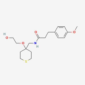 N-((4-(2-hydroxyethoxy)tetrahydro-2H-thiopyran-4-yl)methyl)-3-(4-methoxyphenyl)propanamide