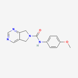 molecular formula C14H14N4O2 B2378242 N-(4-methoxyphenyl)-5H-pyrrolo[3,4-d]pyrimidine-6(7H)-carboxamide CAS No. 1706331-74-9