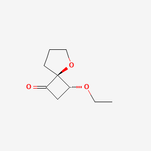 molecular formula C9H14O3 B2378244 (3R,4S)-3-乙氧基-5-氧代螺[3.4]辛烷-1-酮 CAS No. 1486485-19-1