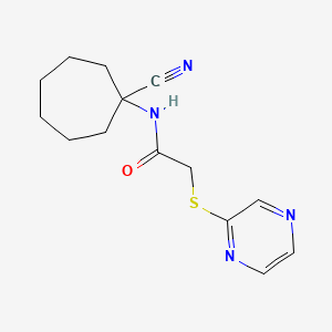 N-(1-cyanocycloheptyl)-2-(pyrazin-2-ylsulfanyl)acetamide