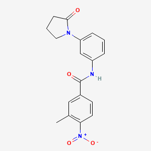 molecular formula C18H17N3O4 B2378248 3-methyl-4-nitro-N-[3-(2-oxopyrrolidin-1-yl)phenyl]benzamide CAS No. 941136-33-0