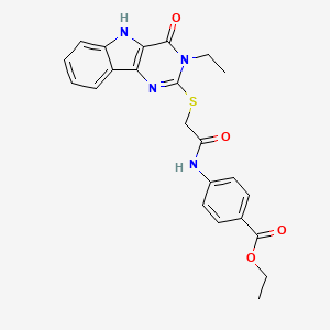 ethyl 4-({[(3-ethyl-4-oxo-4,5-dihydro-3H-pyrimido[5,4-b]indol-2-yl)thio]acetyl}amino)benzoate