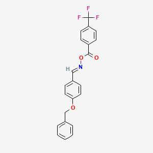 molecular formula C22H16F3NO3 B2378261 (E)-{[4-(benzyloxy)phenyl]methylidene}amino 4-(trifluoromethyl)benzoate CAS No. 478046-78-5