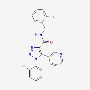 molecular formula C21H15ClFN5O B2378263 1-(2-chlorophenyl)-N-(2-fluorobenzyl)-5-(pyridin-3-yl)-1H-1,2,3-triazole-4-carboxamide CAS No. 1207037-56-6