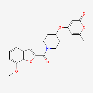 4-((1-(7-methoxybenzofuran-2-carbonyl)piperidin-4-yl)oxy)-6-methyl-2H-pyran-2-one