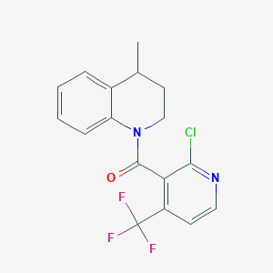 molecular formula C17H14ClF3N2O B2378268 1-[2-Chloro-4-(trifluoromethyl)pyridine-3-carbonyl]-4-methyl-1,2,3,4-tetrahydroquinoline CAS No. 1797123-31-9