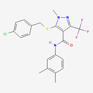 5-[(4-chlorobenzyl)sulfanyl]-N-(3,4-dimethylphenyl)-1-methyl-3-(trifluoromethyl)-1H-pyrazole-4-carboxamide