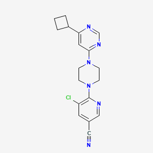 5-Chloro-6-[4-(6-cyclobutylpyrimidin-4-yl)piperazin-1-yl]pyridine-3-carbonitrile