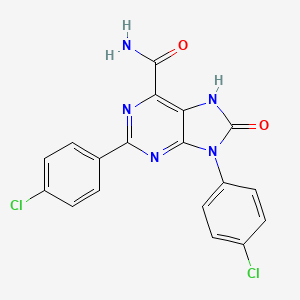 2,9-bis(4-chlorophenyl)-8-oxo-8,9-dihydro-7H-purine-6-carboxamide