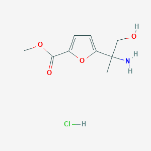 molecular formula C9H14ClNO4 B2378281 Methyl 5-(2-amino-1-hydroxypropan-2-yl)furan-2-carboxylate;hydrochloride CAS No. 2470440-53-8