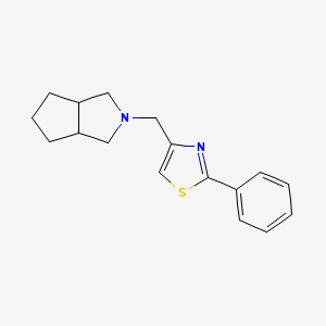 molecular formula C17H20N2S B2378283 4-(3,3a,4,5,6,6a-Hexahydro-1H-cyclopenta[c]pyrrol-2-ylmethyl)-2-phenyl-1,3-thiazole CAS No. 2324589-66-2