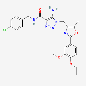 molecular formula C24H25ClN6O4 B2378288 5-氨基-N-(4-氯苄基)-1-{[2-(4-乙氧基-3-甲氧基苯基)-5-甲基-1,3-恶唑-4-基]甲基}-1H-1,2,3-三唑-4-甲酰胺 CAS No. 1251616-01-9