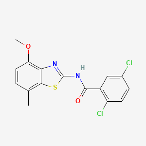 2,5-dichloro-N-(4-methoxy-7-methyl-1,3-benzothiazol-2-yl)benzamide