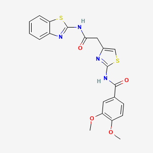 N-(4-(2-(benzo[d]thiazol-2-ylamino)-2-oxoethyl)thiazol-2-yl)-3,4-dimethoxybenzamide