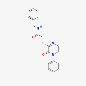 molecular formula C20H19N3O2S B2378304 N-benzyl-2-((3-oxo-4-(p-tolyl)-3,4-dihydropyrazin-2-yl)thio)acetamide CAS No. 941888-02-4