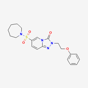 molecular formula C20H24N4O4S B2378311 6-(azepan-1-ylsulfonyl)-2-(2-phenoxyethyl)-[1,2,4]triazolo[4,3-a]pyridin-3(2H)-one CAS No. 1251603-19-6