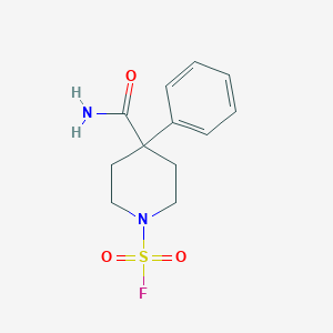 molecular formula C12H15FN2O3S B2378312 4-Carbamoyl-4-phenylpiperidine-1-sulfonyl fluoride CAS No. 2411244-61-4