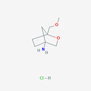 molecular formula C8H16ClNO2 B2378315 1-(甲氧甲基)-2-氧杂双环[2.2.1]庚烷-4-胺；盐酸盐 CAS No. 2460755-85-3
