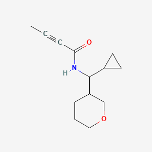 molecular formula C13H19NO2 B2378317 N-[Cyclopropyl(oxan-3-yl)methyl]but-2-ynamide CAS No. 2411226-87-2