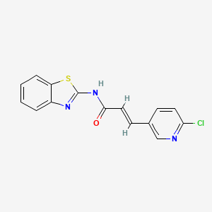 molecular formula C15H10ClN3OS B2378322 (E)-N-(1,3-Benzothiazol-2-yl)-3-(6-chloropyridin-3-yl)prop-2-enamide CAS No. 1445763-61-0