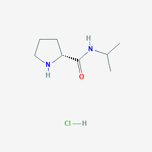 molecular formula C8H17ClN2O B2378324 (2R)-N-丙烷-2-基吡咯烷-2-甲酰胺；盐酸盐 CAS No. 2343964-62-3