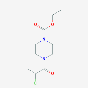 molecular formula C10H17ClN2O3 B2378326 4-(2-氯丙酰基)哌嗪-1-甲酸乙酯 CAS No. 77368-22-0