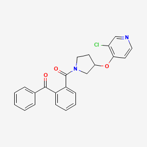 molecular formula C23H19ClN2O3 B2378327 (2-苯甲酰基苯基)(3-((3-氯吡啶-4-基氧基)吡咯烷-1-基)甲酮 CAS No. 2034432-29-4