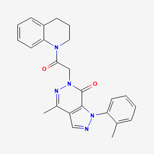 molecular formula C24H23N5O2 B2378329 6-(2-(3,4-dihydroquinolin-1(2H)-yl)-2-oxoethyl)-4-methyl-1-(o-tolyl)-1H-pyrazolo[3,4-d]pyridazin-7(6H)-one CAS No. 955837-79-3