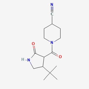 molecular formula C15H23N3O2 B2378332 1-(4-Tert-butyl-2-oxopyrrolidine-3-carbonyl)piperidine-4-carbonitrile CAS No. 2097920-44-8