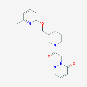 molecular formula C18H22N4O3 B2378334 2-[2-[3-[(6-Methylpyridin-2-yl)oxymethyl]piperidin-1-yl]-2-oxoethyl]pyridazin-3-one CAS No. 2380009-59-4