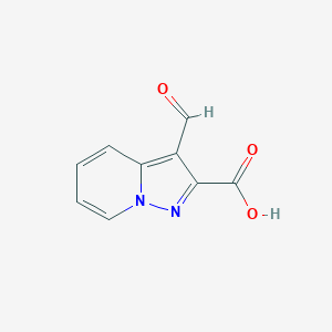 molecular formula C9H6N2O3 B2378342 3-甲酰基吡唑并[1,5-a]吡啶-2-甲酸 CAS No. 2219375-65-0