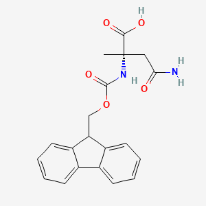 molecular formula C20H20N2O5 B2378347 (S)-2-((((9H-Fluoren-9-yl)methoxy)carbonyl)amino)-4-amino-2-methyl-4-oxobutanoic acid CAS No. 1403590-49-7