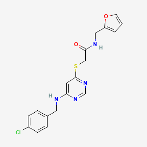2-((6-((4-chlorobenzyl)amino)pyrimidin-4-yl)thio)-N-(furan-2-ylmethyl)acetamide